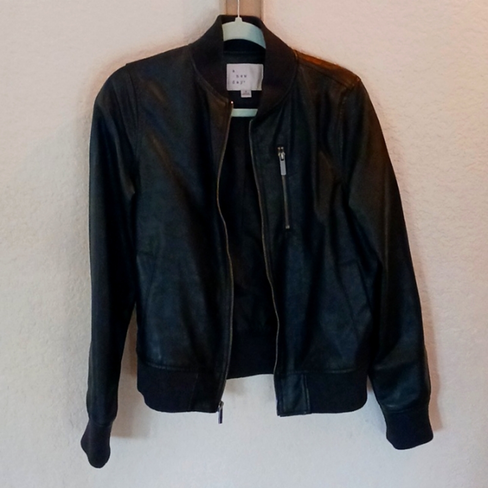 Black leather jacket